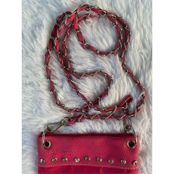 NWOT PG Collection Pink Canvas/Leather Mama Bear Crossbody Cell Phone Purse - Picture 6 of 8